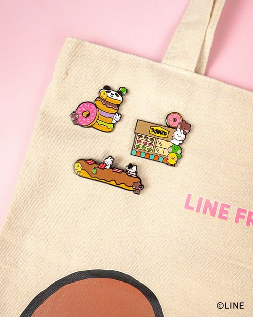 Image of LINE FRIENDS minini Donut Shop Enamel Pin