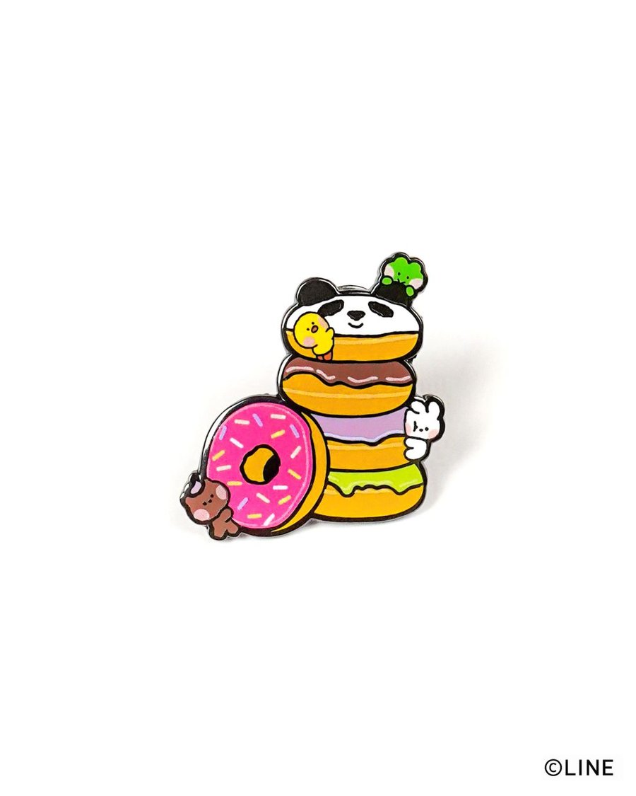 Image of LINE FRIENDS minini Donut Stack Enamel Pin