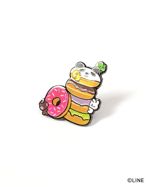 Image of LINE FRIENDS minini Donut Stack Enamel Pin