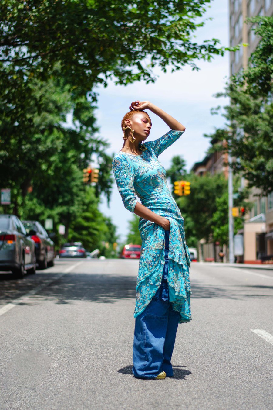 Image of Vintage Bijeaux Ruffle Sequin/Beaded Dress