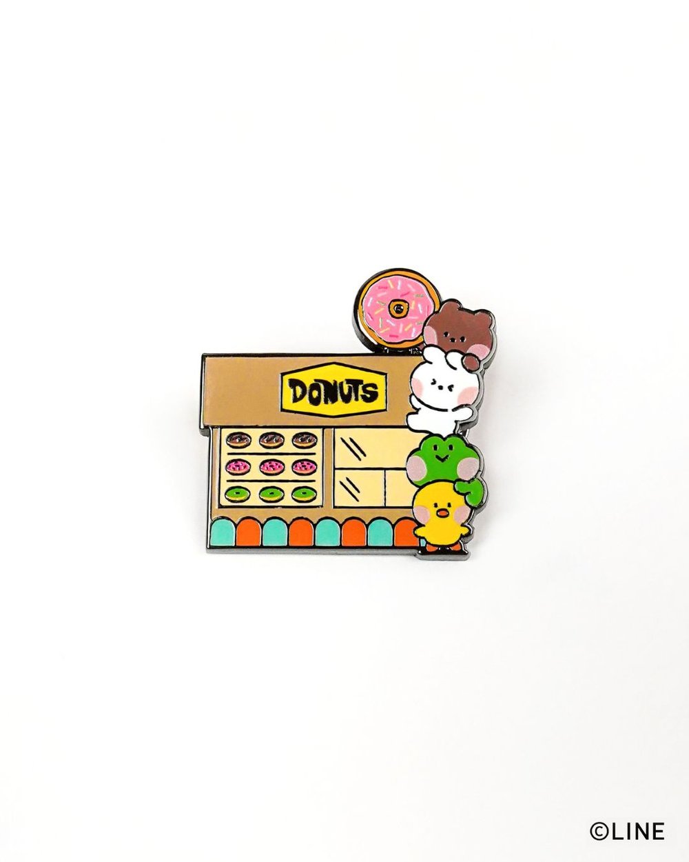 Image of LINE FRIENDS minini Donut Shop Enamel Pin