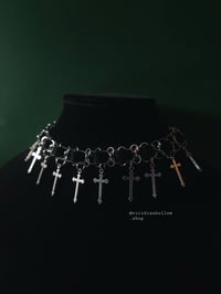 Image 1 of Black Velvet Chainmaille w/ Crosses