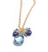 Image of Blue Topaz and Sapphire drop Necklace