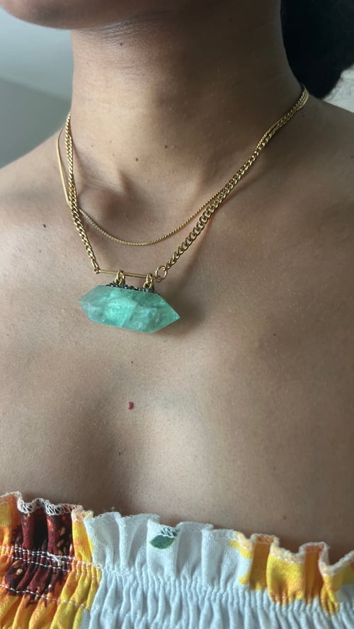 Image of KLOUD 9 • Green Fluorite Crystal Necklace