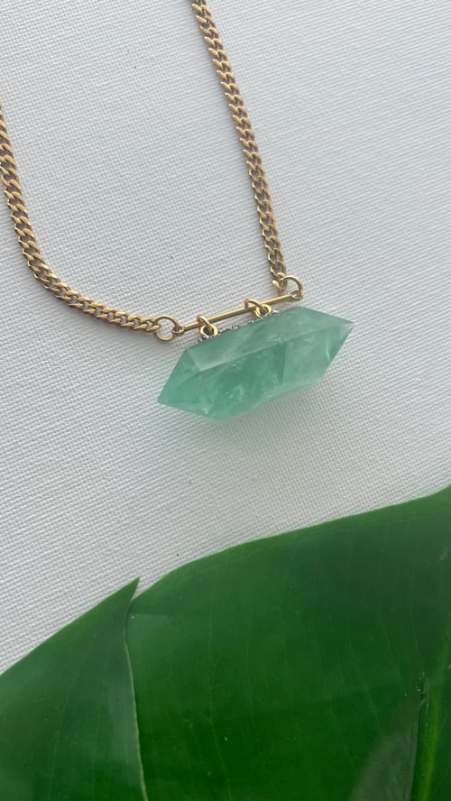 Image of KLOUD 9 • Green Fluorite Crystal Necklace
