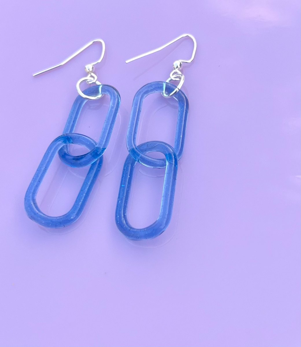 Sparkle blue earrings (00) | heartcoreglass