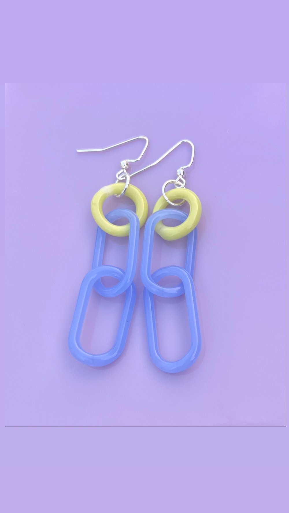 Image of Buttercup and powder blue earrings (o00)