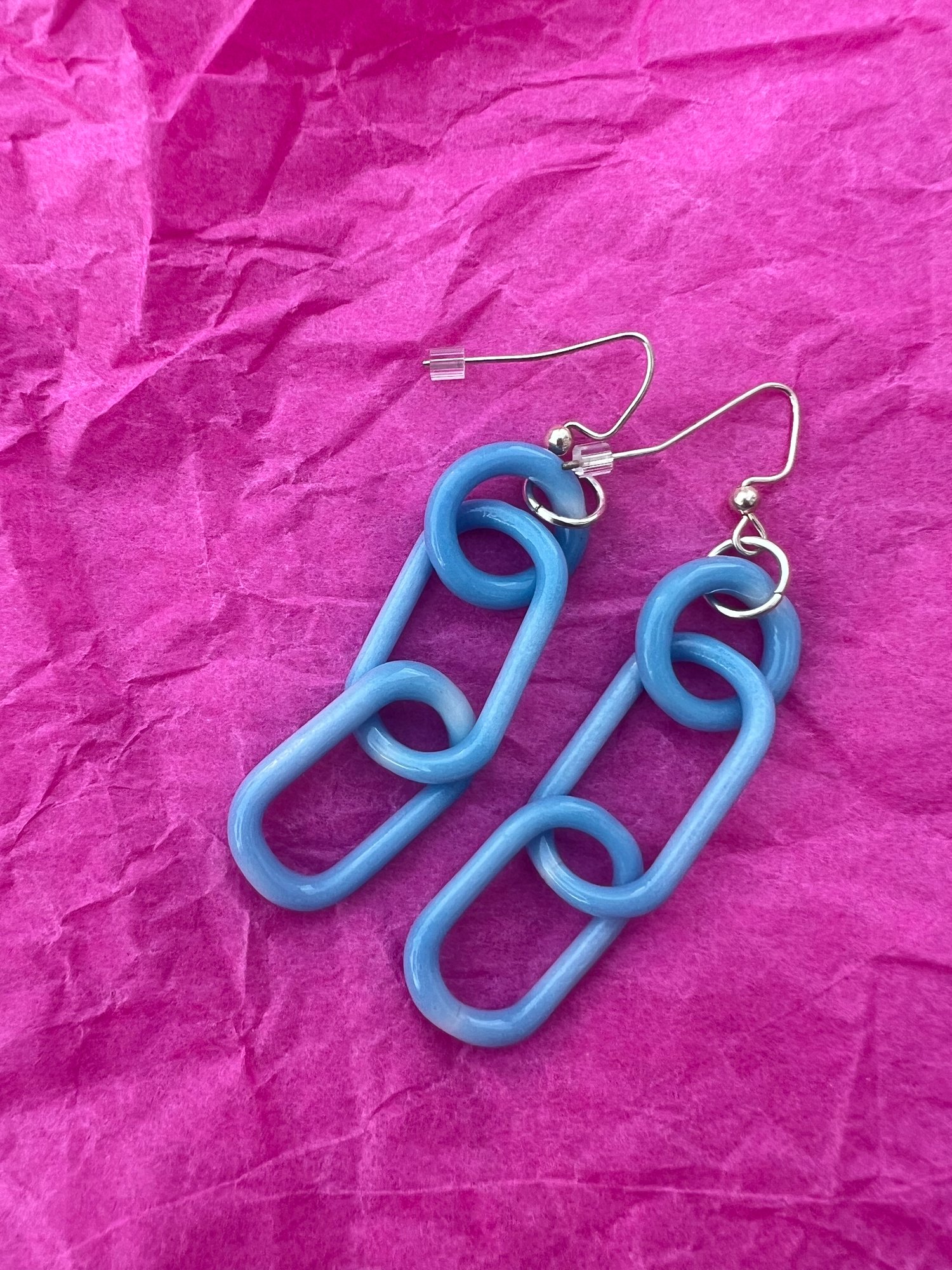 Image of Baby blue earrings (o00)
