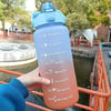 2L Outdoor Large Capacity Sport Water Bottle, Creative Plastic Cup Bounce Cover, Outdoor Leakproof