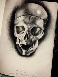 Image 5 of Sketchbook Drawing of a Skull - Drawn at 35,000 Feet, High in the Midnight Sky