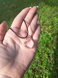 Image 1 of Clear Quartz Heart Necklaces