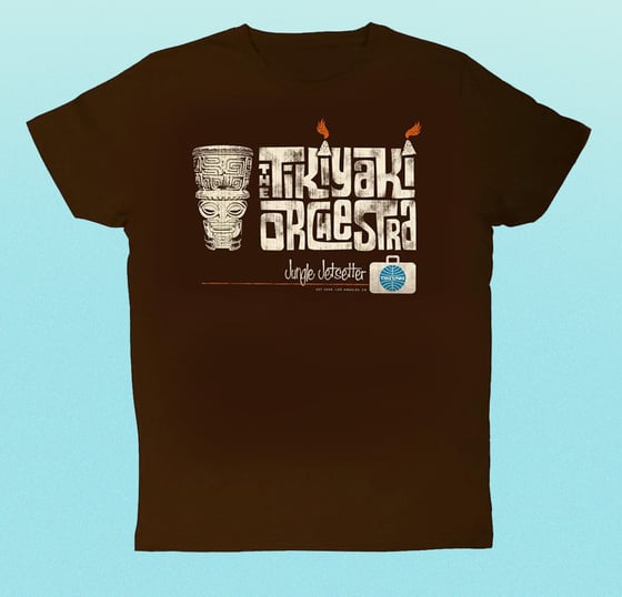 Image of Tikiyaki Orchestra - "Jungle Jetset" Tiki Brown T-Shirt