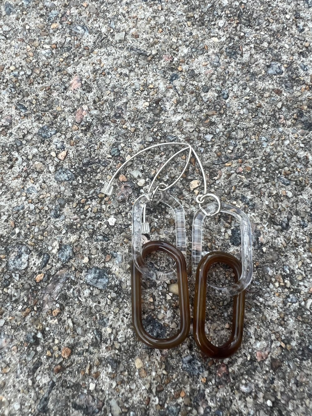 Image of Clear and coca earrings (00)