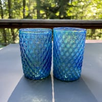 Image 2 of Light Cobalt & Silver Fumed Cup Set