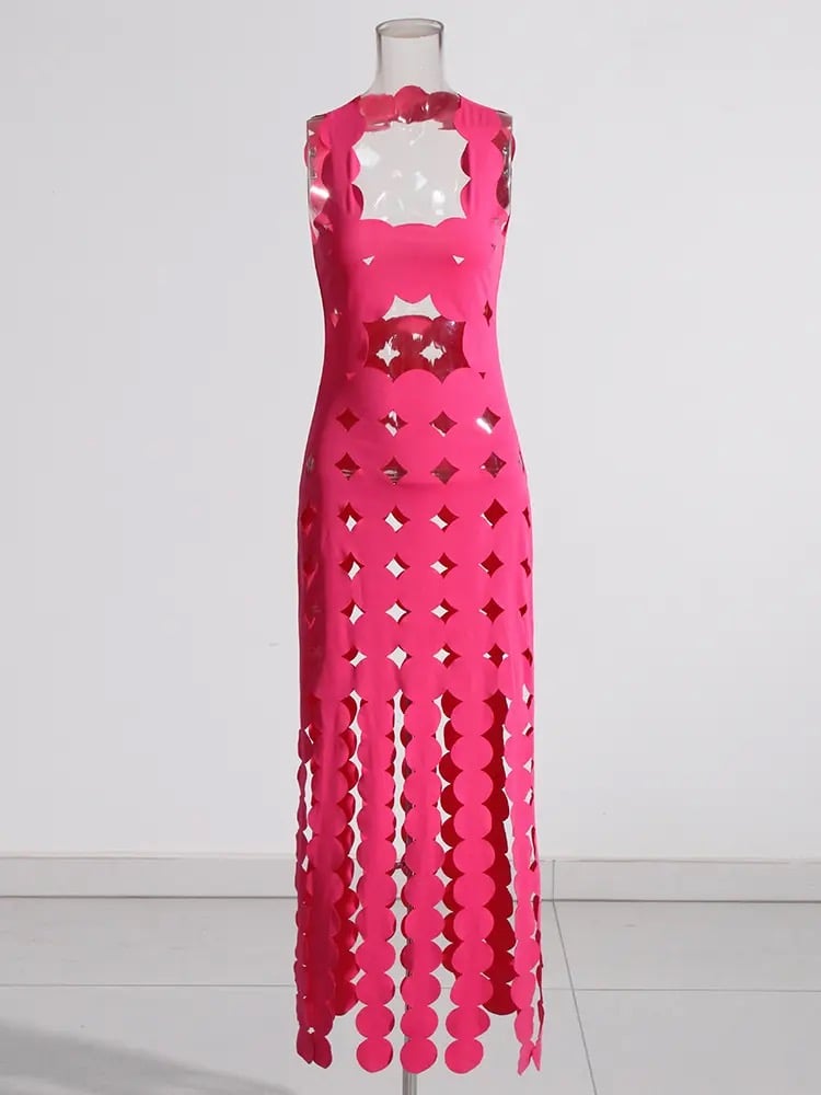 Image of Cut-Out Tassel Dress 