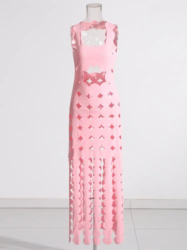 Image of Cut-Out Tassel Dress 