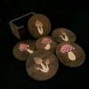 Handpainted Mushroom Coaster Set