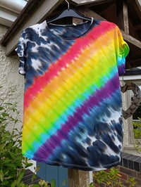 Image 1 of Adult diagonal rainbow T