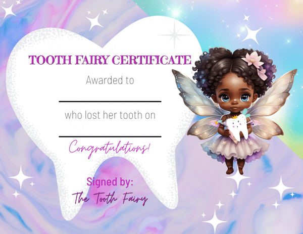Image of Tooth Fairy Certificate of Tooth Collection 