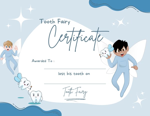 Image of Tooth Fairy Boy Certificate