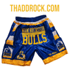 WOMENS BLUE SLIM FITTED NORTHWESTERN BULLS BASKETBALL SHORTS