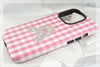 Pink Gingham Initial Case