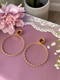 Image 2 of Huge Twisted Hoops (Gold) 