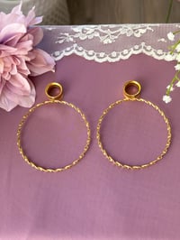 Image 3 of Huge Twisted Hoops (Gold) 