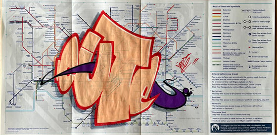 Image of Original art - CUTE London tube map 2