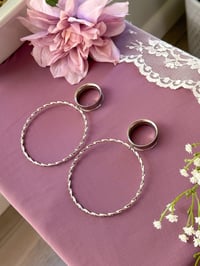 Image 1 of Huge Twisted Hoops (Silver)