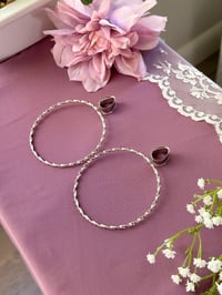 Image 3 of Huge Twisted Hoops (Silver)