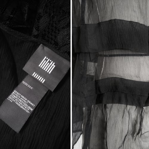 Image of  LILITH BLACK SHEER TOP ※ Sleeveless - silk chiffon - XS / S