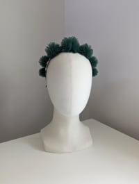 Image 2 of TULLE PUFF HEADBAND : FOREST GREEN