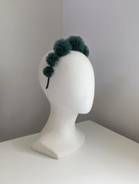 Image 3 of TULLE PUFF HEADBAND : FOREST GREEN
