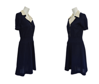 Image 4 of LANVIN 1970S NAVY DRESS