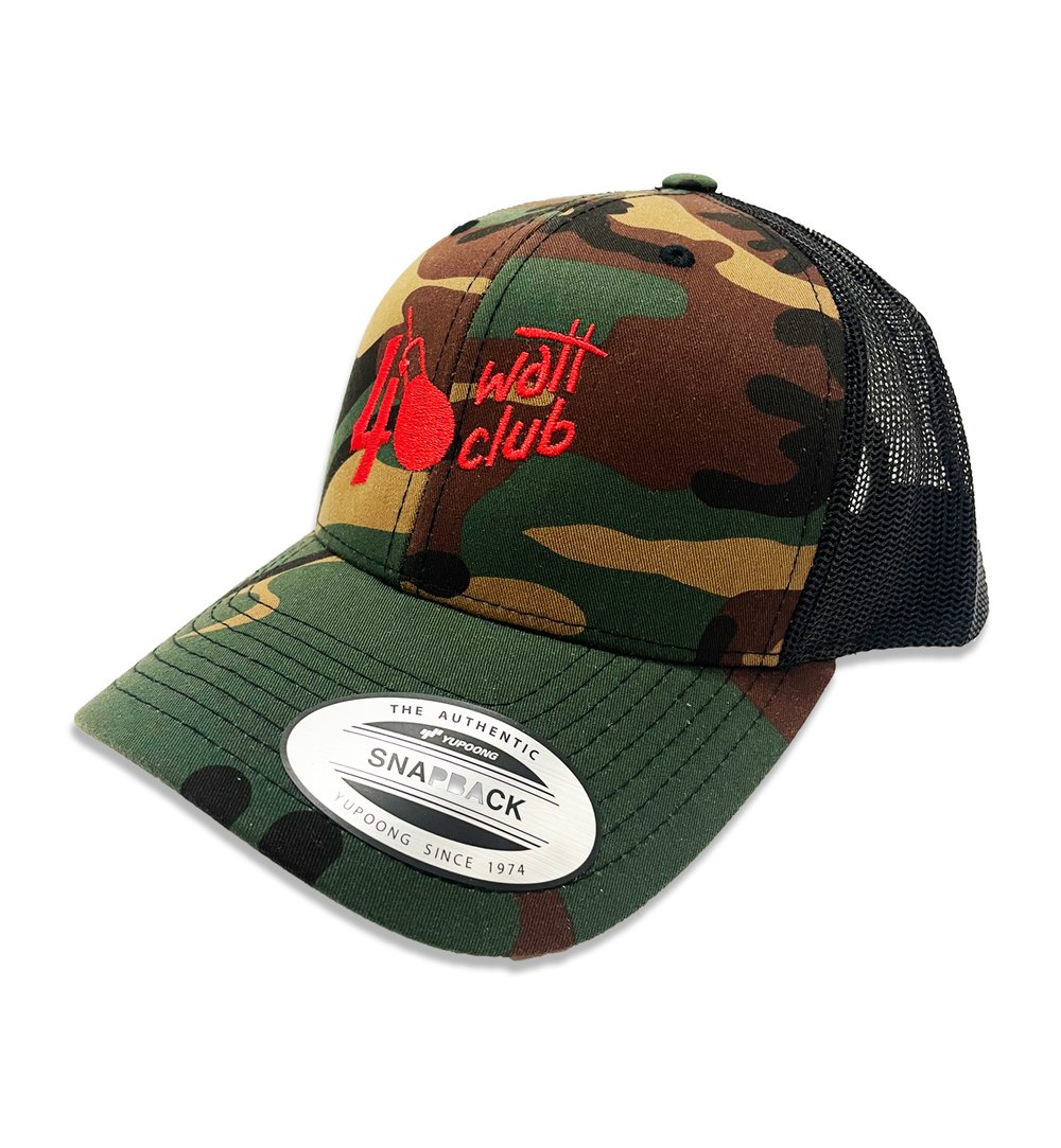 40 Watt Camo Snap-Back - Red Embroidered
