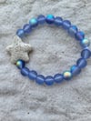 Blue White lava star bracelet