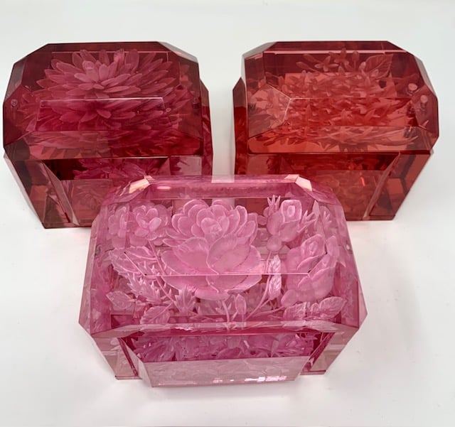 Image of Mini Victorian Lucite Boxes- Assorted Pinks! 