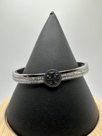 Image 1 of Silver Diamond Tory Burch Bracelet 