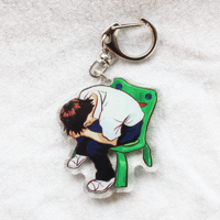 Image 3 of shinji in the froggy chair keychain