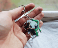 Image 2 of shinji in the froggy chair keychain