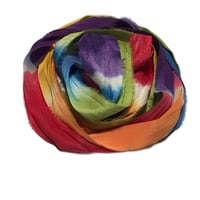 Image 1 of 10YD. TYE DYE HAND DYED SARI SILK RIBBON BY COLOR KISSED SILK