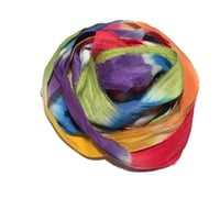 Image 5 of 10YD. TYE DYE HAND DYED SARI SILK RIBBON BY COLOR KISSED SILK