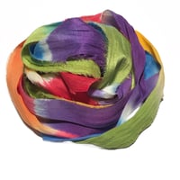 Image 4 of 10YD. TYE DYE HAND DYED SARI SILK RIBBON BY COLOR KISSED SILK