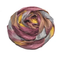 Image 1 of 10YD. EXOTIC ORCHID HAND DYED SARI SILK RIBBON BY COLOR KISSED SILK