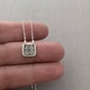 Tiny Square Sterling Silver Dogwood Blossom Necklace