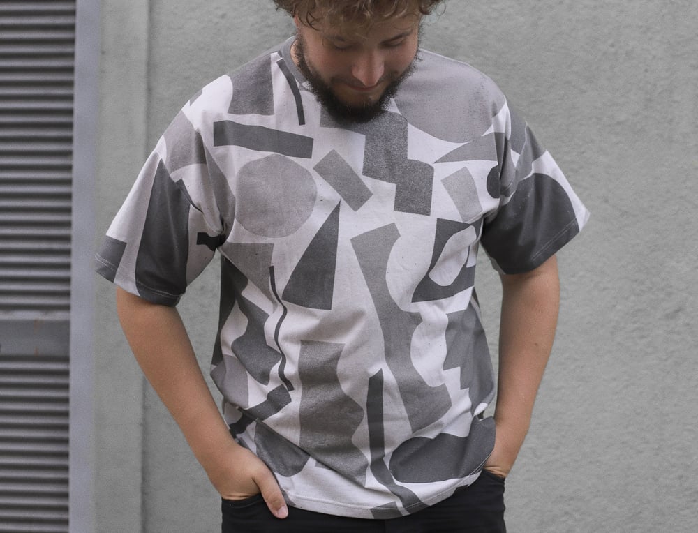 Image of GREY SHAPES UNISEX TSHIRT