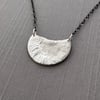 Textured Sterling Silver Crescent Necklace