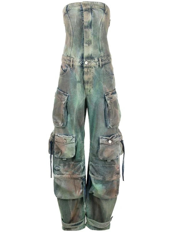 Image of Tie-Dyed Cargo Jumpsuit 
