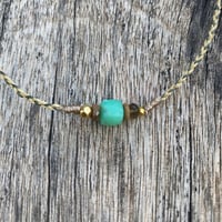 Image 1 of Chrysoprase & Fossilised Wood Necklace